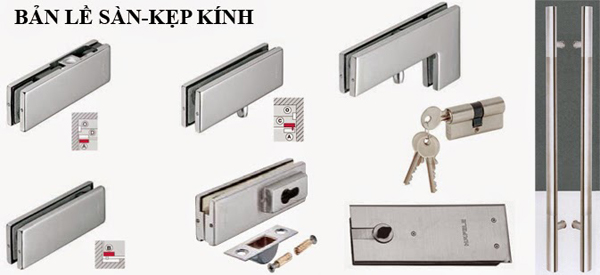 Bản lề sàn kẹp kính